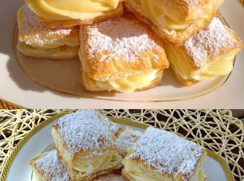 Vanillecremepudding im Blätterteig mit nur 4 Zutaten gemacht!