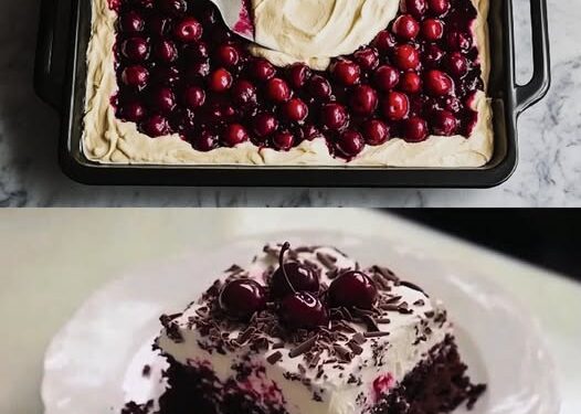 Schwarzwälder Kirschtorte vom Blech mit 2 Gläser Sauerkirschen