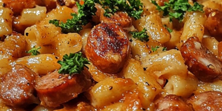 Schnell gemacht: Makkaroni-Wurst-Pfanne – Der perfekte Wohlfühlklassiker für die ganze Familie!
