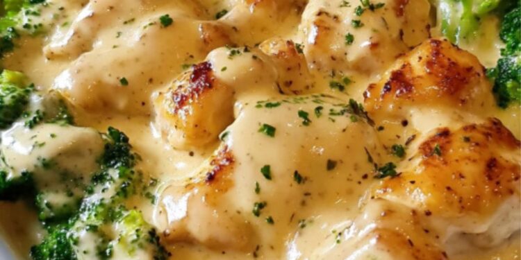 Überbackene Hähnchenfilets mit Brokkoli in Käsesauce – Cremig und herzhaft!