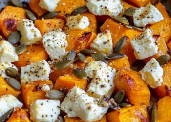 Gebackener Hokkaido mit Honig und Schafskäse – Herbstlicher Genuss aus dem Ofen