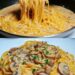 Spaghetti aus der Pfanne mit 250 g Champignons und Käse