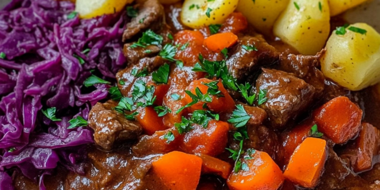 Rindergulasch mit Paprika und Möhren – zart & würzig!