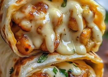 Knoblauch-Käse-Hähnchen-Wraps