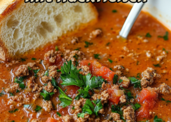 Ajvar-Suppe mit Hackfleisch – Würziger Genuss in 20 Minuten!