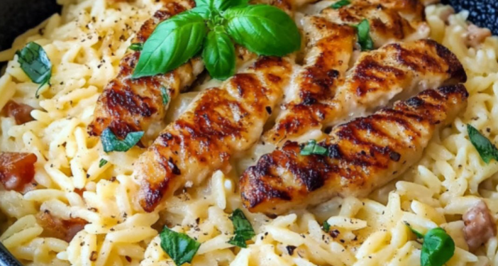 Orzo Pasta mit Hähnchen: Cremig, würzig und einfach köstlich!