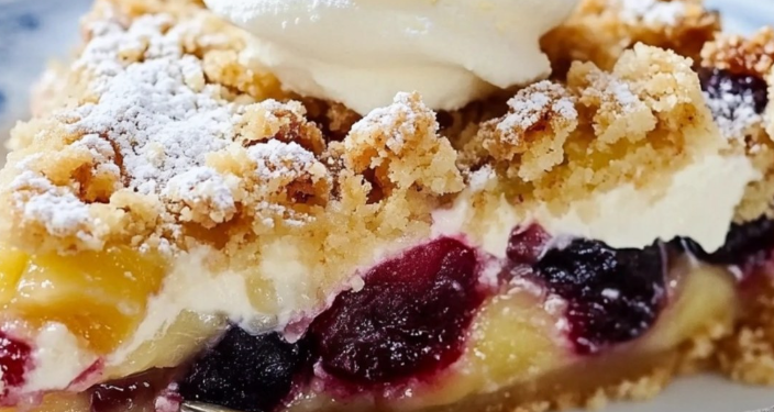 Prassel-Bauerntorte mit Apfel- und Pflaumenkompott – Rustikaler Genuss!
