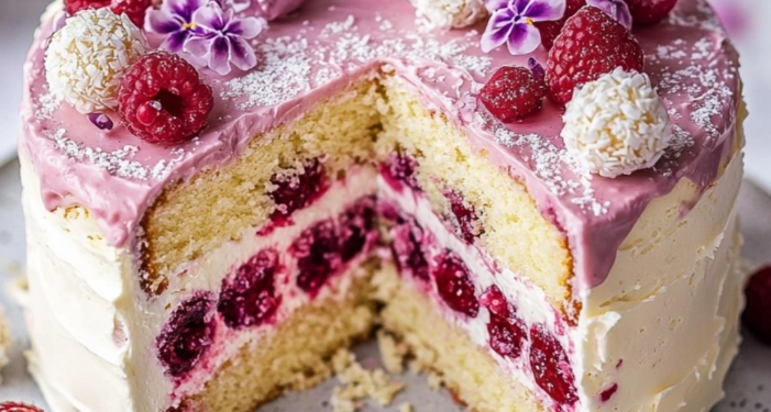Himbeer-Raffaello-Torte – Fruchtig, cremig und einfach unwiderstehlich!