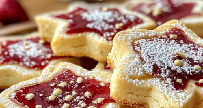 Himbeerplätzchen mit weißer Schokolade und Pistazien