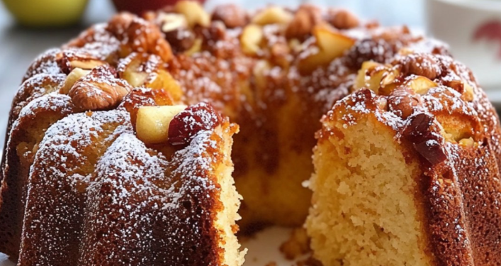 Apfel-Gugelhupf mit Mandeln – Saftig und nussig!