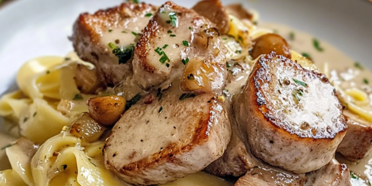 Schweinelendchen in cremiger Pilzrahmsoße – Zart & Saftig