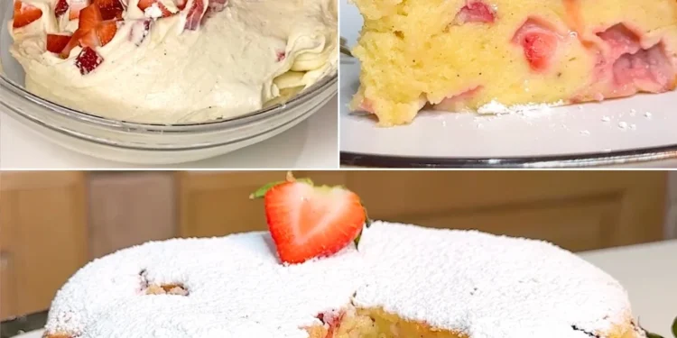 Soft und voller kuchen mit Erdbeeren
