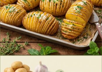 Crispy Garlic Butter Potato Accordions (Knoblauch-Butter-Akkordeon-Kartoffeln)