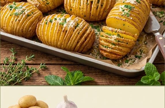 Crispy Garlic Butter Potato Accordions (Knoblauch-Butter-Akkordeon-Kartoffeln)