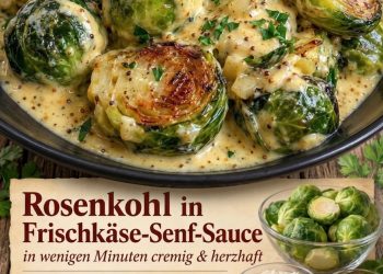 Rosenkohl in cremiger Frischkäse-Senf-Soße