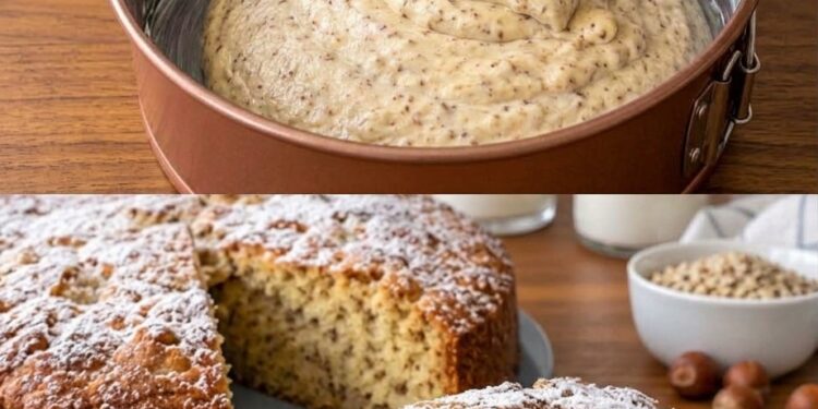 Nusskuchen mit Quark