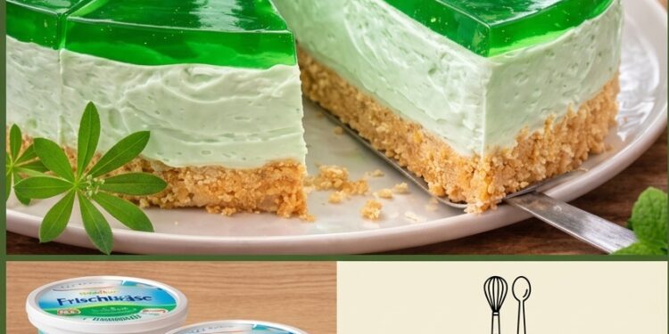 Waldmeister-Philadelphia-Torte ohne Backen
